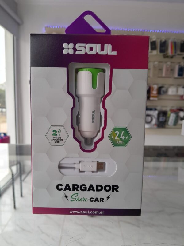 CARGADOR P/AUTO SOUL 2.4A MICRO