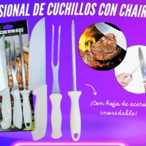 KIT DE CUCHILLOS C/CHAIRA X 3PCS