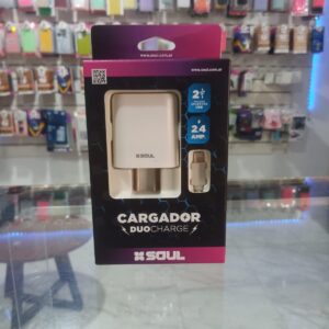 CARGADOR IPHONE DUO CHARGE SOUL 2.4A